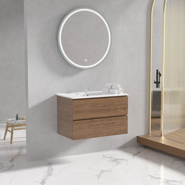 Baderomsmbler Milan 80 cm - Valntt + Toalettpapirholder