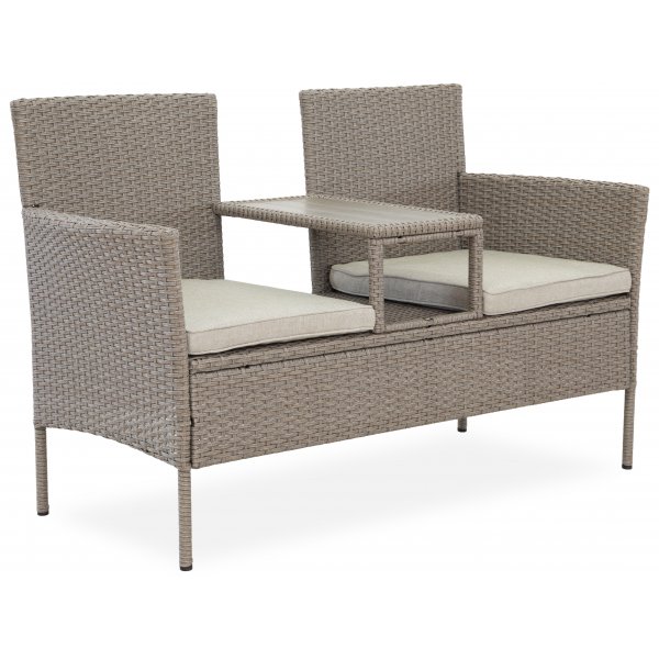 Duo sofa for to personer med sidebord + Tekstilimpregnering for utemøbler Duo sofa for to personer med sidebord + Tekstilimpregnering for utemøbler