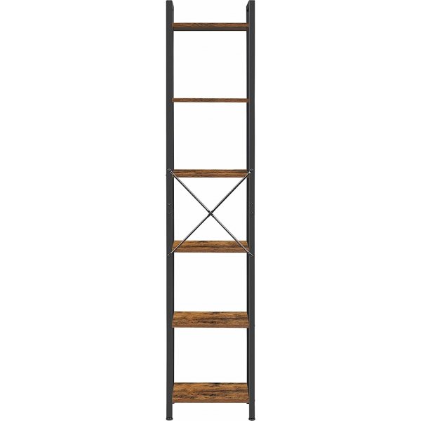 Petter bokhylle 40 x 187,5 cm - Brun/svart