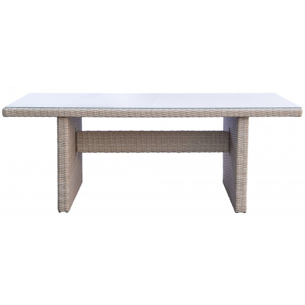 Utegruppe: 6 stoler og bord 200 x 100 cm rotting - Hampton/Mercury + Rengjøringsspray for utemøbler Utegruppe: 6 stoler og bord 200 x 100 cm rotting - Hampton/Mercury + Rengjøringsspray for utemøbler