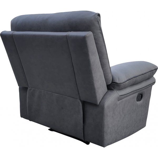 Gr� lenestol med hvilestol (mikrofiber) - Riverdale