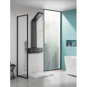 Dusjpanel Sylvana - svart rustfritt stl