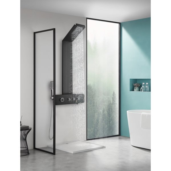 Dusjpanel Sylvana - svart rustfritt stl