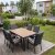 Utem�bler spisegruppe 6 stoler gr�brun 160 cm aluminium polywood