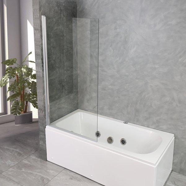 Badekarvegg Novelle - Krom