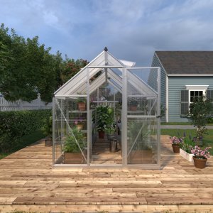 Drivhus Crystal Gardeney 4,4 m� - Aluminium og polykarbonat