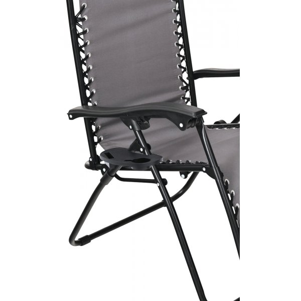 Sammenleggbar solseng med drikkeholder - Gr / Svart Baden Baden + Tekstilimpregnering for utembler