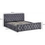 Sengeramme i gr� fl�yel 180 x 200 cm - Dubai