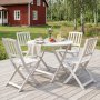 Hagespisesett sammenleggbart hvitt bord og 4 stoler - FSC-tre + M�belpleie
