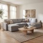 1 U-sofa sovesofa Tärnö vendbar med oppbevaring - 304 cm - lys grå