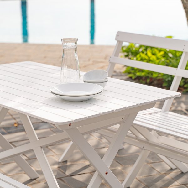 Knohult utesofa | hagebenk - Hvit