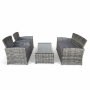Loungegruppe 4 personer med sofa, 2 lenestoler og bord i herdet glass - Gr� utem�belgruppe for balkong og terrasse