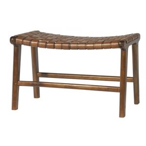 Fotskammel Porto Stor - Cognac / Teak