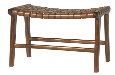 Fotskammel Porto Stor - Cognac / Teak Fotskammel Porto Stor - Cognac / Teak