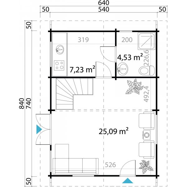 Feriehus Mattis B - 42,5 m² Feriehus Mattis B - 42,5 m²