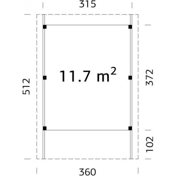 Carport Karl - 11,7 m² Carport Karl - 11,7 m²