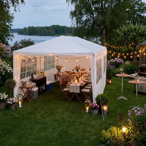Partytelt 3�6 m med vegger | Hvitt