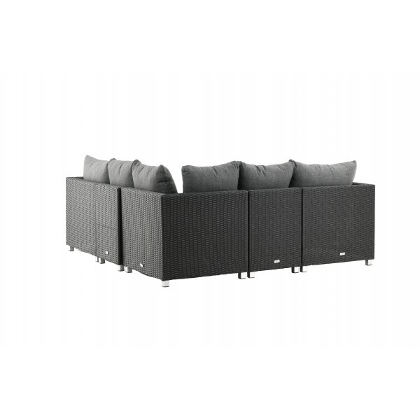 Loungesett Svart/Gr� puter 200x200 - Vamos