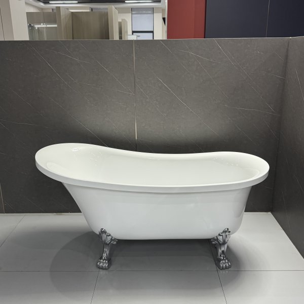 Frittst�ende Kapolei badekar med klof�tter 160 � 74 cm