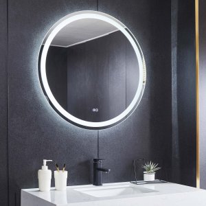 Rundt baderomsspeil 80 cm | LED-belysning, antidugg og dimmer Rundt baderomsspeil 80 cm | LED-belysning, antidugg og dimmer