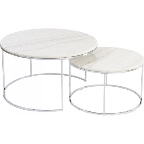 Lormont marmorbord Ø80/60 cm - Lys marmor/krom Lormont marmorbord Ø80/60 cm - Lys marmor/krom