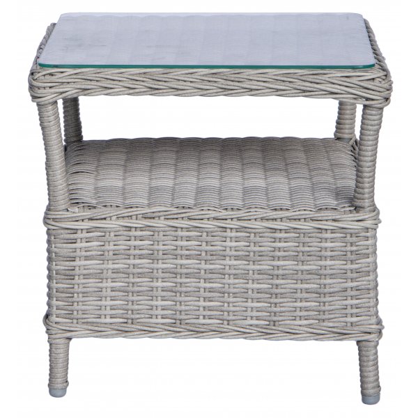 Tor sidebord 48x48 cm i gr syntetisk rotting + Tekstilimpregnering for utembler