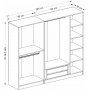 Cavolo garderobeskap 225x52x210 cm - Antrasitt/sort Cavolo garderobeskap 225x52x210 cm - Antrasitt/sort