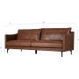 Vintage sofa 3-seter brun 223 cm Vintage sofa 3-seter brun 223 cm