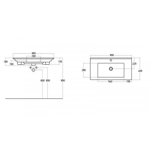 Mbelpakke Sorrento 85 - Grafittfarget med speil- & sideskap