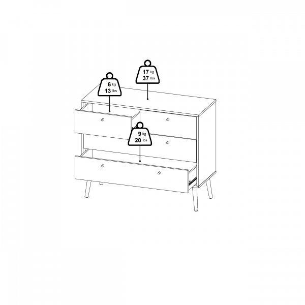 Bodo Kommode 2 + 2 - Matt grå Bodo Kommode 2 + 2 - Matt grå