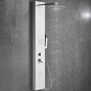 Flora dusjpanel - brstet rustfritt stl