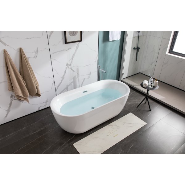 Badekar hvit akryl 120x65x58 cm - desember