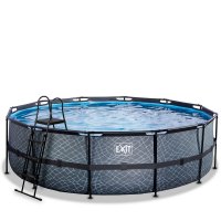 Basseng ø 488x122cm med sandfilterpumpe - Grå Basseng ø 488x122cm med sandfilterpumpe - Grå