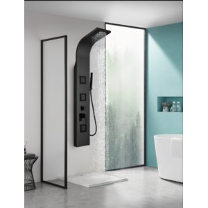 Dusjpanel Luna - svart rustfritt stål Dusjpanel Luna - svart rustfritt stål
