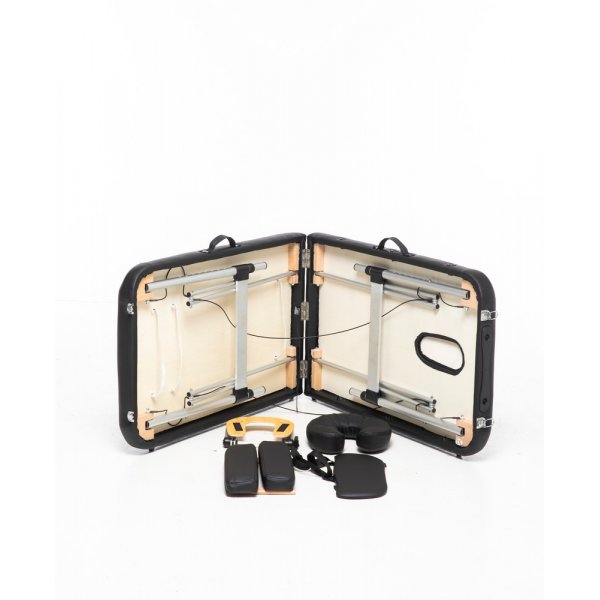 Massasjebord med metallben - 2 soner - Svart