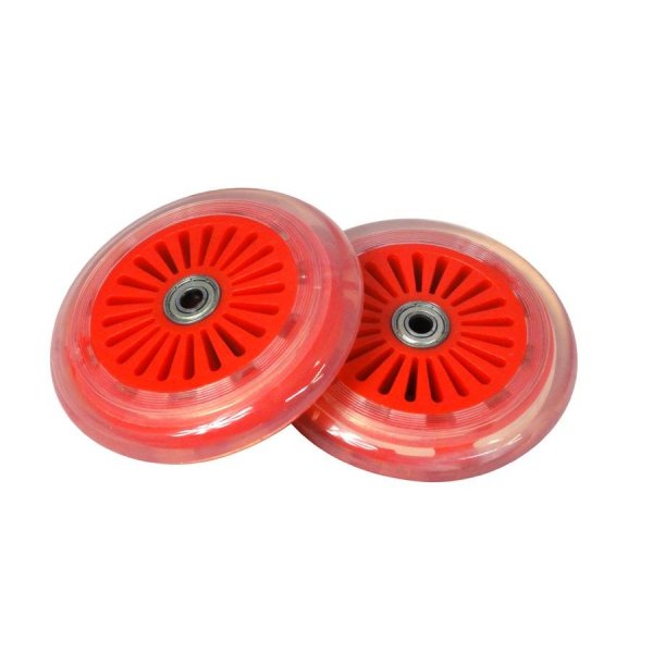 Sett med hjul og håndtak for sparksykkel 125 mm - Rød Sett med hjul og håndtak for sparksykkel 125 mm - Rød