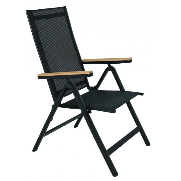 Utendrs spisegruppe - Las Vegas & Svea | Sort aluminium | Stoler med 8 posisjoner