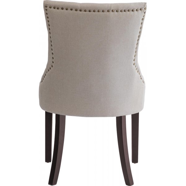 Tuva spisestuestol beige med m�rkebrune ben