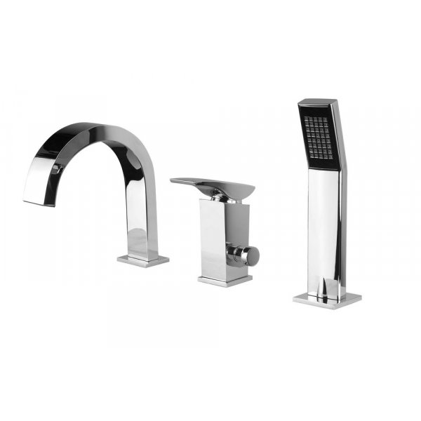 Minimal badekarbatteri med 3-hull - Krom