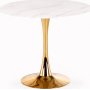 Spisebord rundt �90 cm - Marmorert glass/gull