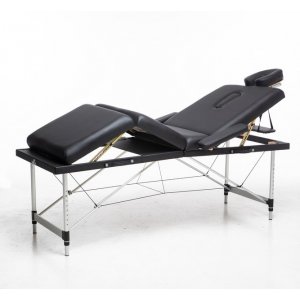 Massasjebord med metallben - 4 soner - Svart