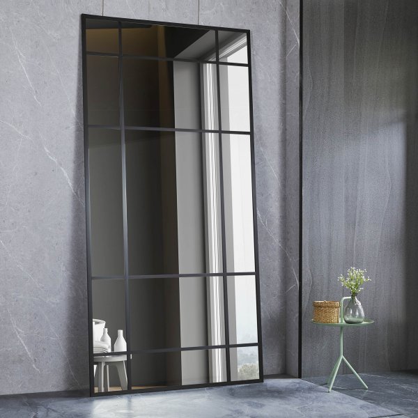 Helfigurspeil 90x180 cm | Sprosset | Svart ramme Helfigurspeil 90x180 cm | Sprosset | Svart ramme