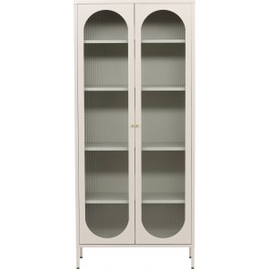 Vitrineskap Glass/St�l Beige 180x80x35 cm - Lima