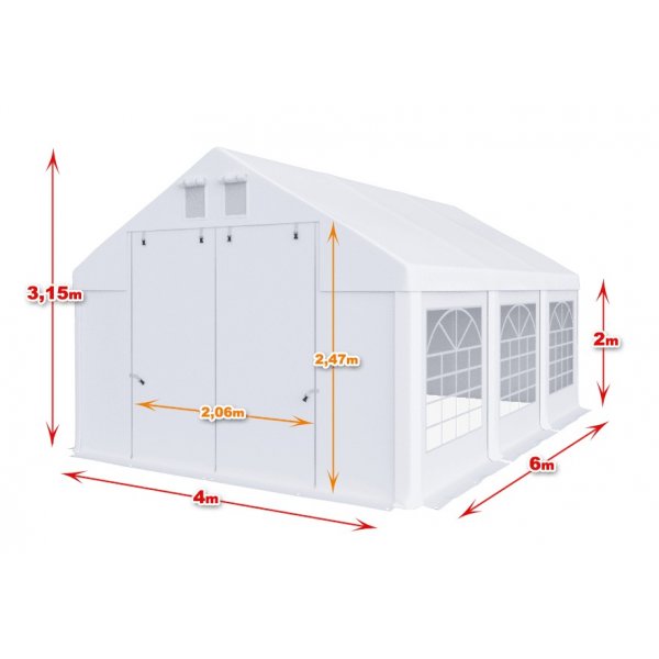 Partytelt i PVC - 4 X 6 m Partytelt i PVC - 4 X 6 m