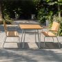 Utegruppe i teak: 2 sofaer med spisebord 120x80 cm - Mllan