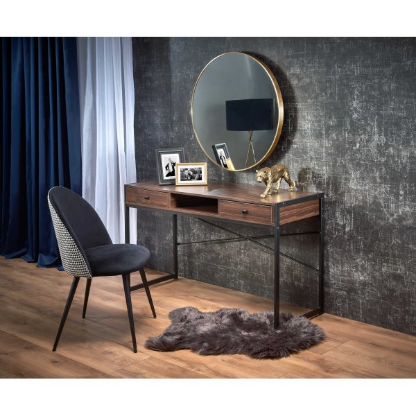 Skrivebord med skuffer valn�tt 123 cm bredt