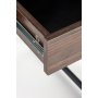 Skrivebord med skuffer valn�tt 123 cm bredt