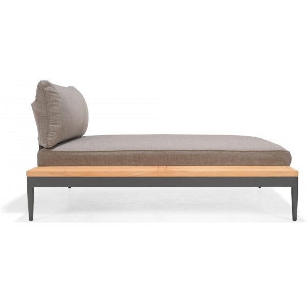 Livsstil Hage Topaz salonggruppe med divan - Grå/teak Livsstil Hage Topaz salonggruppe med divan - Grå/teak