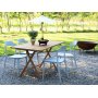 Spisegruppe Salt teak: Klaffbord i teak inkludert 4 stk. Abbe stablebare stoler