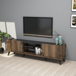 Elegant TV-stativ 180 cm - Valnøtt/svart Elegant TV-stativ 180 cm - Valnøtt/svart